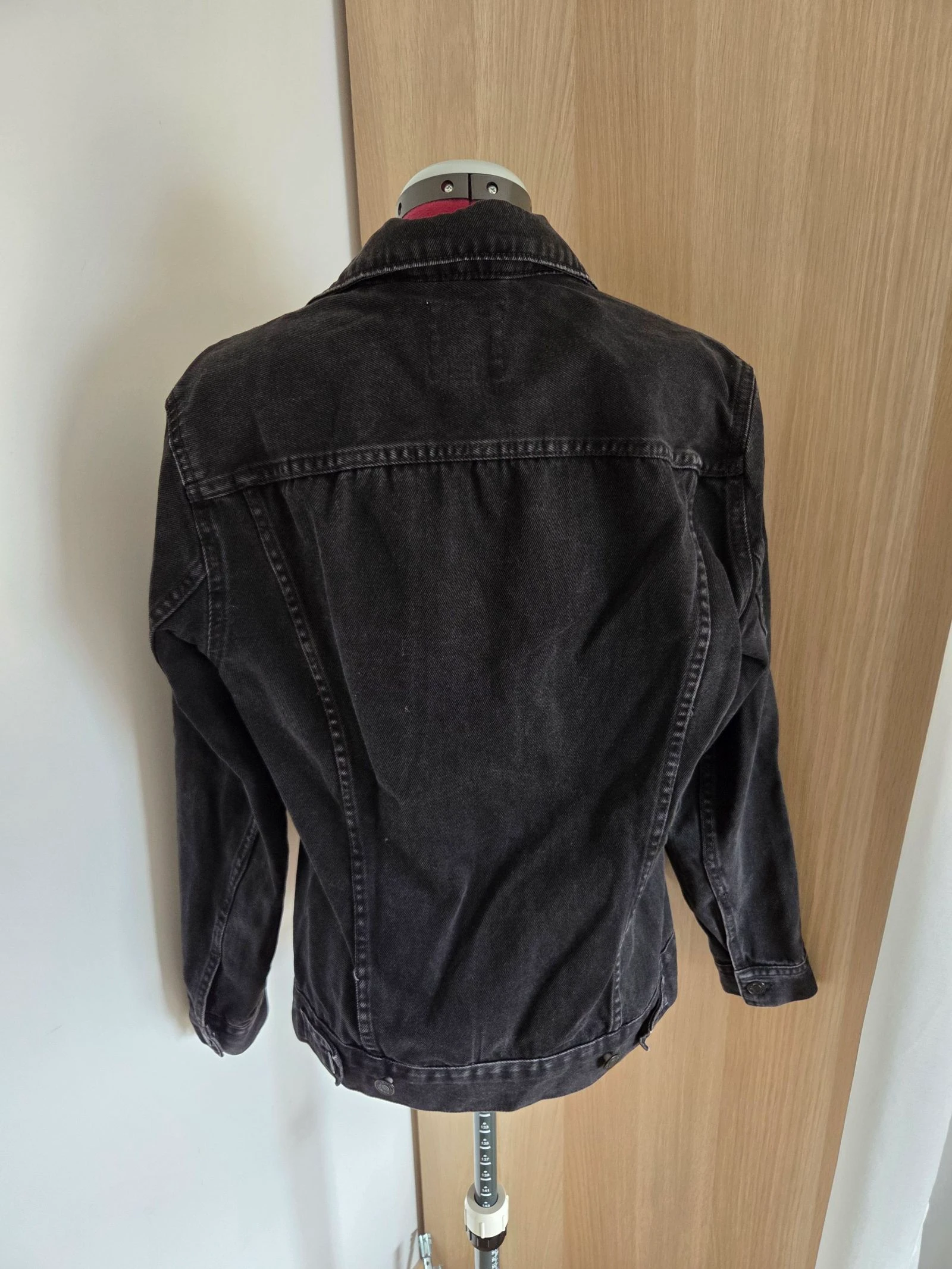 Oversized black denim jacket size XS H&M – photo 3